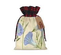 Bolsas de Navidad con diseño de trompeta y flores, bolsas de regalo de Navidad, bolsas de dulces de Navidad, bolsas de golosinas, bolsas de recuerdos de fiesta, M