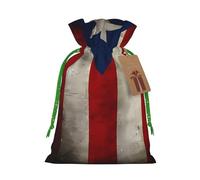 Bolsas de Navidad con estampado de bandera de Puerto Rico con cordones, bolsas de regalo de Navidad, bolsas de recuerdos de fiesta, M