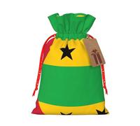 Bolsas de Navidad con estampado de bandera de Santo Tomé y Príncipe con cordones, bolsas de regalo de Navidad, bolsas de recuerdos de fiesta, S