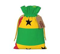 Bolsas de Navidad con estampado de bandera de Santo Tomé y Príncipe con cordones, bolsas de regalo de Navidad, bolsas de recuerdos de fiesta, S