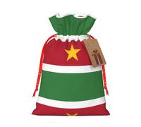 Bolsas de Navidad con estampado de bandera de Surinam con cordones, bolsas de regalo de Navidad, bolsas de recuerdos de fiesta, M