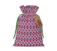 Bolsas de Navidad con estampado de bandera del Reino Unido, bolsas de regalo con cordón, bolsas de regalo de cumpleaños, regalos de fiesta de Navidad