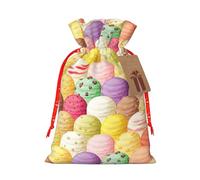 Bolsas de Navidad con estampado de helado, regalos de vacaciones, con cordón, bolsas de regalo de cumpleaños, regalos de fiesta de Navidad