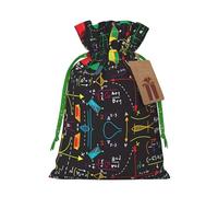 Bolsas de Navidad con estampado de matemáticas con cordones, bolsas de regalo de Navidad, bolsas de recuerdos de fiesta, M