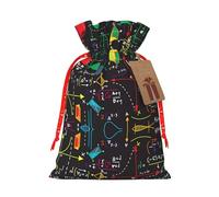 Bolsas de Navidad con estampado de matemáticas con cordones, bolsas de regalo de Navidad, bolsas de recuerdos de fiesta, M