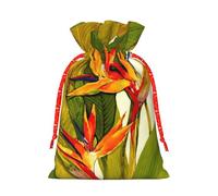 Bolsas de Navidad con estampado de pájaro tropical del paraíso, bolsas de regalo con cordón, bolsas de regalo de cumpleaños, regalos de fiesta de Navidad