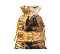 Bolsas de Navidad con estampado de perro pastor alemán con cordones, bolsas de regalo de Navidad, bolsas de recuerdos de fiesta, S