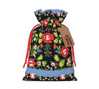 Bolsas de Navidad con estampado de rosas de estilo ucraniano, regalo de vacaciones, con cordón, bolsas de regalo de cumpleaños, regalos de fiesta de Navidad