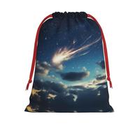 Bolsas de Navidad con estrellas de meteoritos de cielo estrellado, bolsa de almacenamiento, suministros de fiesta de cumpleaños, vacaciones, también se puede utilizar para almacenamiento diario