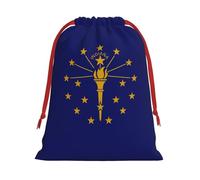 Bolsas de Navidad con la bandera del estado de Indiana, bolsa de almacenamiento, suministros de fiesta de cumpleaños, también se puede utilizar para almacenamiento diario