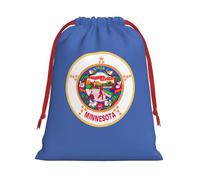 Bolsas de Navidad con la bandera del estado de Minnesota, bolsa de almacenamiento, suministros de fiesta de cumpleaños, también se puede utilizar para almacenamiento diario
