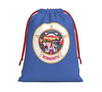 Bolsas de Navidad con la bandera del estado de Minnesota, bolsa de almacenamiento, suministros de fiesta de cumpleaños, también se puede utilizar para almacenamiento diario