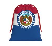 Bolsas de Navidad con la bandera del estado de Missouri, bolsa de almacenamiento, suministros de fiesta de cumpleaños, también se puede utilizar para almacenamiento diario