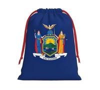 Bolsas de Navidad con la bandera del estado de Nueva York, bolsa de almacenamiento, suministros de fiesta de cumpleaños, también se puede utilizar para almacenamiento diario
