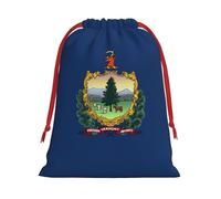 Bolsas de Navidad con la bandera del estado de Vermont, bolsa de almacenamiento, suministros de fiesta de cumpleaños, también se puede utilizar para almacenamiento diario