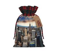 Bolsas de Navidad con patrón C de Europa y América con cordón, bolsas de regalo de Navidad, bolsas de caramelos, bolsas de golosinas, bolsas de recuerdos de fiesta, S