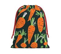 Bolsas de Navidad con patrón de zanahoria feliz sin costuras, bolsa de almacenamiento, suministros de fiesta de cumpleaños, también se puede utilizar para almacenamiento diario