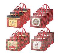 Bolsas de Navidad de 12 piezas, bolsas de no tejido para regalos festivos, bolsas de dulces de Navidad con asas | Para chocolate alimentos juguetes