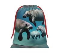 Bolsas de Navidad de animales de manatí, bolsa de almacenamiento, suministros de fiesta de cumpleaños, también se puede utilizar para almacenamiento diario