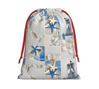 Bolsas de Navidad de estrella de mar y faro, bolsa de almacenamiento, suministros de fiesta de cumpleaños, también se puede utilizar para almacenamiento diario