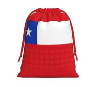 Bolsas de Navidad de la bandera de Chile, bolsa de almacenamiento, suministros de fiesta de cumpleaños, también se puede utilizar para almacenamiento diario