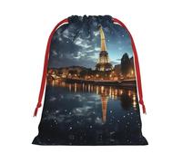 Bolsas de Navidad de la torre Eiffel, bolsa de almacenamiento, suministros de fiesta de cumpleaños, también se puede utilizar para almacenamiento diario