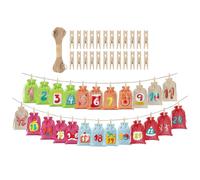 Bolsas de Navidad, juego de 24 días, 14 x 10 cm, bolsas de cordón de Navidad, rellenables, uso versátil, para bodas, vacaciones, cumpleaños, niños, adultos, familiares, amigos, dulces