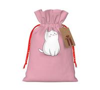 Bolsas de Navidad M con cordón - Vístete como un lindo gatito estampado de Navidad bolsas de vacaciones para bodas, cumpleaños