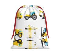 Bolsas de Navidad para camiones de maquinaria pesada de dibujos animados, bolsa de almacenamiento, suministros de fiesta de cumpleaños, vacaciones, también se puede utilizar para almacenamiento diario