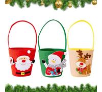Bolsas de Navidad para golosinas, bolsas de galletas festivas, juego de 3 unidades - Bolsas para golosinas de Navidad para chocolates, caramelos, galletas, crujientes, fiestas de invierno, niños