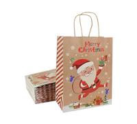 Bolsas de Navidad para regalos, papel kraft, 12 unidades, bolsas de regalo grandes, árbol de Navidad, bolsas de embalaje de ropa de caramelo impresas