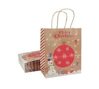 Bolsas de Navidad para regalos, papel kraft, 12 unidades, bolsas de regalo grandes, árbol de Navidad, bolsas de embalaje de ropa de caramelo impresas