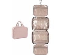 Bolsas de Neceser Organizador Maquillaje Viaje Bolsa CosméTicos Almacenamiento Tocador Impermeable con Gancho para Colgar Accesorios BañO,Champú,Contenedor TamañO Completo(Rosa)