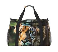 Bolsas de noche con estampado de animales africanos para mujeres y hombres, bolsa de hombro para viajes, artículos esenciales de viaje, Negro -, Talla única