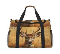 Bolsas de noche con estampado de ciervo salvaje para mujeres y hombres, bolsa de hombro para viajes, artículos esenciales de viaje, Negro -, Talla única