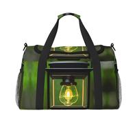 Bolsas de noche con estampado de luciérnagas y linternas, para mujeres y hombres, bolsa de hombro para viajes, artículos esenciales de viaje, Negro -, Talla única