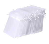 Bolsas de organza 4x6, 100pcs Bolsas de organza 4x6, regalo de malla con cordón, bolsita blanca para la fiesta de la joyería de dulces Favor de la boda