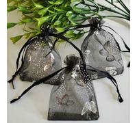 Bolsas de Organza Bolsas de Regalo de Organza 100 unids/lote bolsas de joyería de Organza de mariposa bolsa con cordón bolsas de regalo bolsas de embalaje de dulces bolsas for exhibición de joyería de