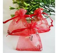 Bolsas de Organza Bolsas de Regalo de Organza 100 unids/lote bolsas de joyería de Organza de mariposa bolsa con cordón bolsas de regalo bolsas de embalaje de dulces bolsas for exhibición de joyería de