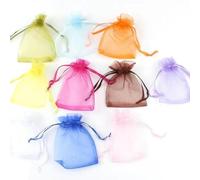 Bolsas de Organza Bolsas de Regalo de Organza 50 Uds 7x9 9x12 10x15 bolsas de Organza bolsas de embalaje de joyería regalo compromiso decoración for fiesta de boda bolsas de embalaje con cordón(Mix Co