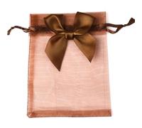 Bolsas de organza para regalo 10 unids/lote 9x12cm bolsas de regalo de Organza bolsas for fiesta de boda joyería dulces bolsas de embalaje con cordón con seda de mariposa(Bruin)