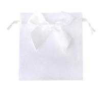 Bolsas de organza para regalo 10 unids/lote 9x12cm bolsas de regalo de Organza bolsas for fiesta de boda joyería dulces bolsas de embalaje con cordón con seda de mariposa(White)