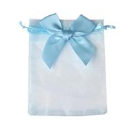 Bolsas de organza para regalo 10 unids/lote 9x12cm bolsas de regalo de Organza bolsas for fiesta de boda joyería dulces bolsas de embalaje con cordón con seda de mariposa(Blu)