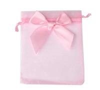 Bolsas de organza para regalo 10 unids/lote 9x12cm bolsas de regalo de Organza bolsas for fiesta de boda joyería dulces bolsas de embalaje con cordón con seda de mariposa(Roze)