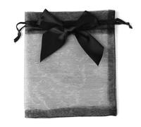 Bolsas de organza para regalo 10 unids/lote 9x12cm bolsas de regalo de Organza bolsas for fiesta de boda joyería dulces bolsas de embalaje con cordón con seda de mariposa(Schwarz)