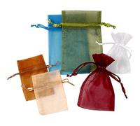 Bolsas de organza, tamaño 7 x 10 cm, colores variados, 30 unidades