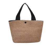 Bolsas de paja para mujer, bolsa de playa de paja - Cartera bohemia a prueba de para fiesta, piscina, crucero, festival de música, vacaciones, boda, viajes, gimnasio, escuela, Black, Refer to