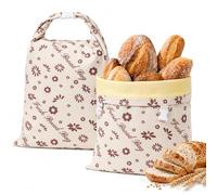 Bolsas De Pan De Cera De Abejas, Bolsa De Almacenamiento De Algodón Natural Reutilizable, Para Congelador Y Refrigerador, Gran Capacidad Y Lavable Para Hacer En Casa, Panadería, Picnic (F,2 PACK)