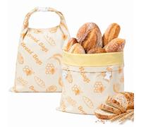 Bolsas De Pan De Cera De Abejas, Bolsa De Almacenamiento De Algodón Natural Reutilizable, Para Congelador Y Refrigerador, Gran Capacidad Y Lavable Para Hacer En Casa, Panadería, Picnic (D,2 PACK)