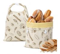 Bolsas De Pan De Cera De Abejas, Bolsa De Almacenamiento De Algodón Natural Reutilizable, Para Congelador Y Refrigerador, Gran Capacidad Y Lavable Para Hacer En Casa, Panadería, Picnic (C,2 PACK)